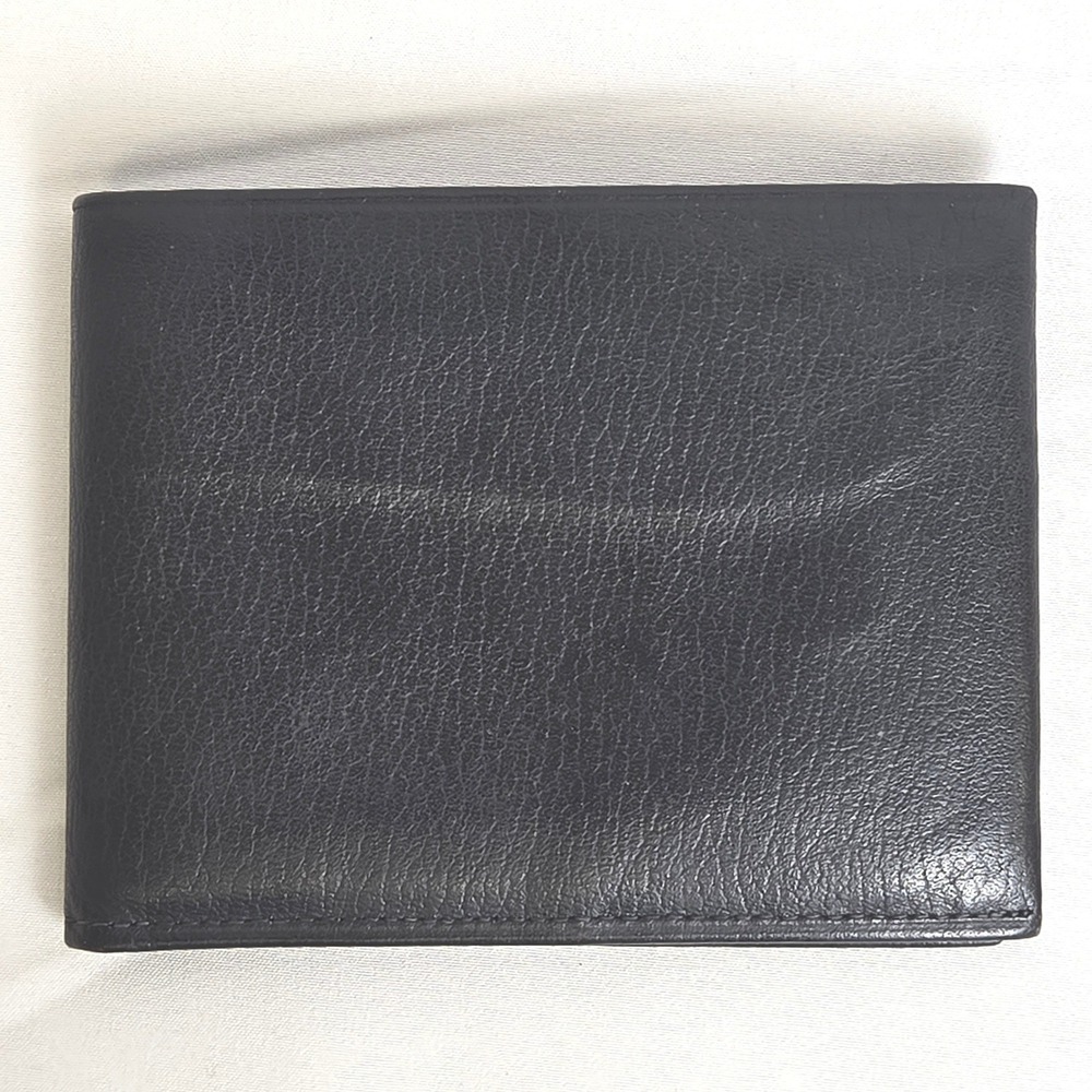 Rolfs Royal Crest Cowhide Leather Billfold Wallet 4.5" x 3.5" Black Vintage